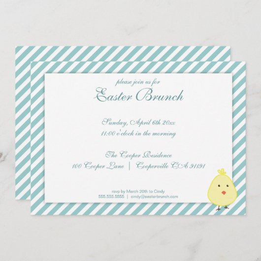 Elégant Brunch de Pâques Invitation (Devant / Derrière)