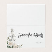 Elégant Brunch floral blanc et carte Bubbly Place (Outside Unfolded)