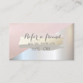 Elegant Brush Stroke Geometric Reference Card Aanbevelingskaartje (Voorkant)