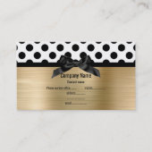 ÉLÉGANT BRUSHÉ GOLD POLKA DOT CARTE DE VISITE (Devant)