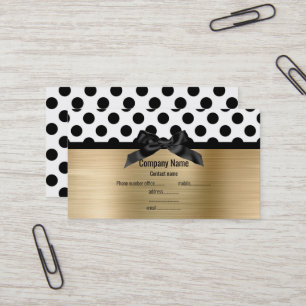 ELEGANT BRUSHED GOLD POLKA DOT VISITEKAARTJE