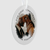 Elegant Brushstroke Overlay Photo Acrylic Ornament (devant)