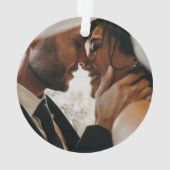 Elegant Brushstroke Overlay Photo Acrylic Ornament (dos)