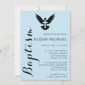 Élégant budget Baptême Sky Blue Invitation (Devant)