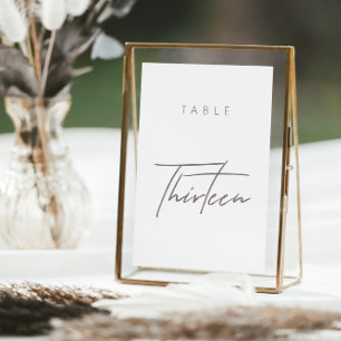 Elegant Budget Calligraphy Wedding Table Number