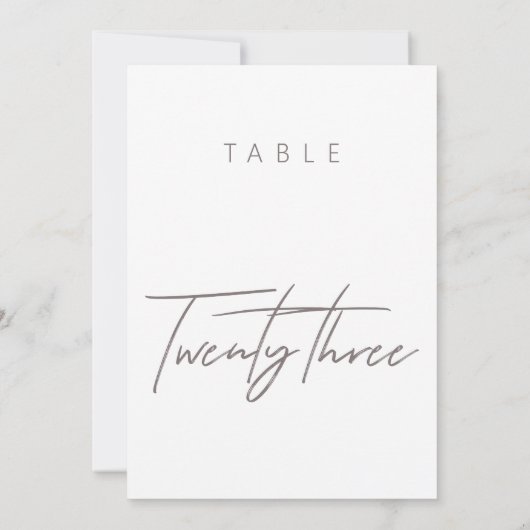 Elegant Budget Calligraphy Wedding Table Number (Achterkant)