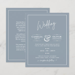 Elegant Budget Dusty Blue Monochrome Wedding