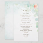 Elégant budget Floral Watercolor Mariage Menu (Devant / Derrière)