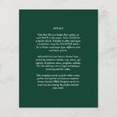 Elegant BUDGET Fotobedekking Emerald Green Wedding Flyer (Achterkant)