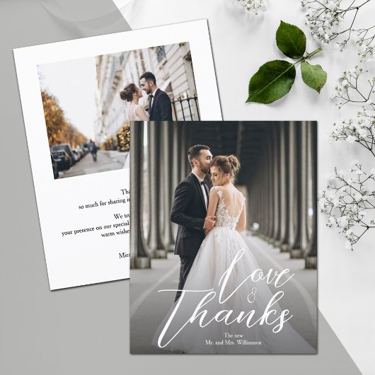 Elegant Budget Script Weduwfoto Hartelijk dank Flyer