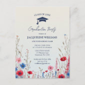 Elegant Budget Spring Wildflower Afstuderen Uitnodiging Briefkaart (Voorkant)