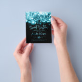 Elegant Budget Turquoise Vonk Sweet 16 Invite Flyer (Hand)