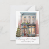 Elegant Budget Waterverf Foto Vrolijk Kerstfeest Notitiekaartje (Voorkant)
