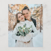 Elegant budgetscript eenvoudige foto bruiloftsinva (Achterkant)