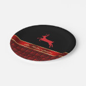 Elegant Buffalo met rendierlijk en rood lint Papieren Bordje (Gekanteld)