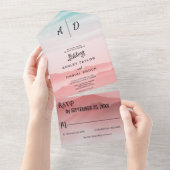 Elegant buitenberg All-in-One Wedding Invite All In One Uitnodiging (Afscheurbaar)