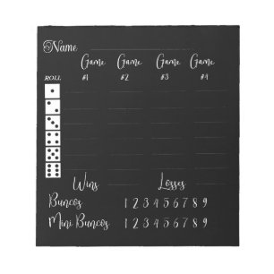Elegant bunco score pad notitieblok