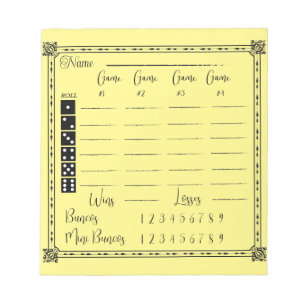 Elegant bunco score pad notitieblok