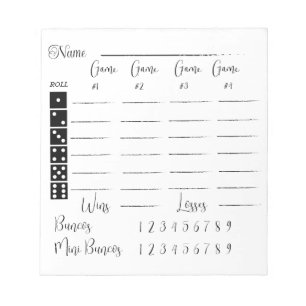 Elegant bunco score pad notitieblok