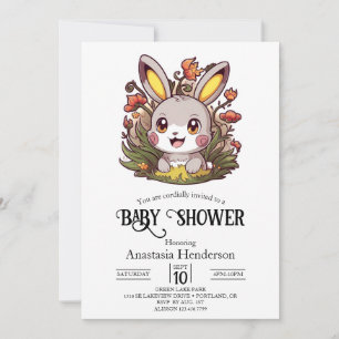 Elegant Bunny Digitaal Baby shower Kaart
