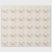 Elegant Bunny Rabbit Baby shower Cadeaupapier (Vlak)