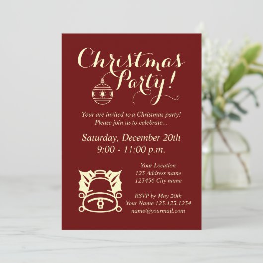 Élégant bureau Noël modèle invitation (Debout devant)