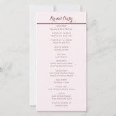 Elegant Burgandy Blush Bloemen Bruiloft Programma (Achterkant)