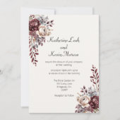 Elegant Burgandy Floral Kaart (Voorkant)