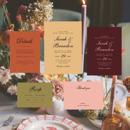Elegant Burgundry Script Wedding Invitation