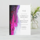 Elegant Burgundy Abstract Monogram Weddenschap Kaart (Staand voorkant)