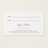 Elegant Burgundy Agate Appointment Card Visitekaartje (Achterkant)