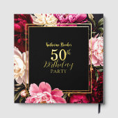 Elegant Burgundy and Blush Peony Floral Birthday (Verso)