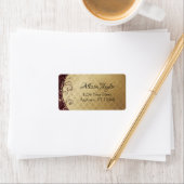 Elegant Burgundy and Gold Damask Label (Insitu)