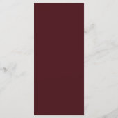 Elegant Burgundy and Gold Marble Wedding Menu (Achterkant)