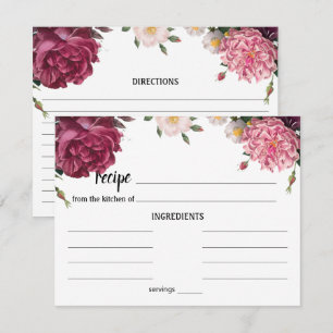 Elegant Burgundy and Pink Wedding Recipcard Notitiekaartje