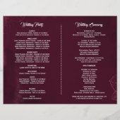 Elegant burgundy bloemmotief geometrisch trouwprog (Achterkant)