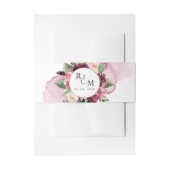 Elegant Burgundy Blush Pink Monogram Weddenschap Uitnodigingen Wikkel (Voorkant Voorbeeld)