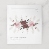 Elegant Burgundy Blush Pink Roses Floral Wedding (Buitenkant ongevouwen)