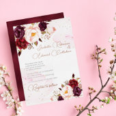 Elegant Burgundy & Blush Rozen Wedding Folie Invit Folie Uitnodiging