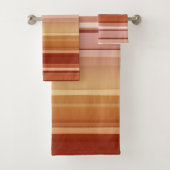 Elegant Burgundy Blush Striped Towel Set Bad Handdoek (Insitu)
