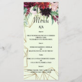 Elegant Burgundy Blush WEDDING MENU. Menu (Voorkant)