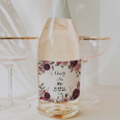 Elegant Burgundy Bruiloftsfeest Glanzende Wijnlabe Sparkling Wijnetiket