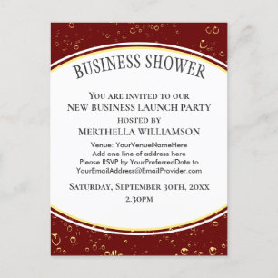 Elegant Burgundy Business Shower Uitnodiging Briefkaart
