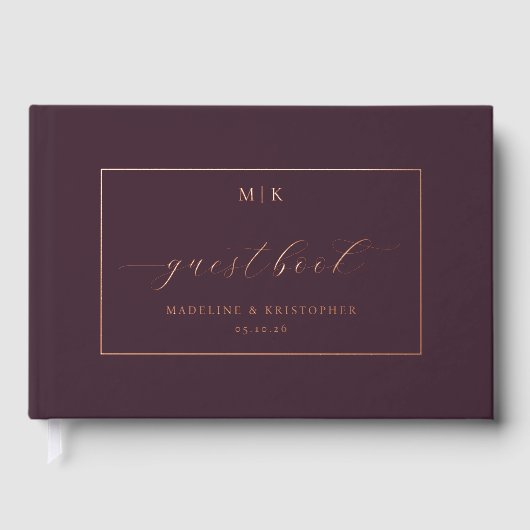 Elegant Burgundy Calligraphy (Recto)
