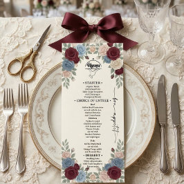 Elegant Burgundy Chic Wedding Menu