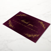 Elegant Burgundy en Gold Wedding Hartelijk dank Folie Uitnodiging (Gedraaid)