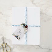 Elegant Burgundy Floral Blooms & Greenery wedding Cadeaulabel (Met Touw)