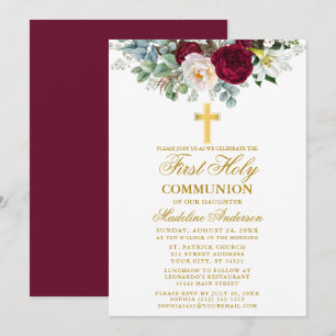 Elegant Burgundy Floral Greenery Community Kaart