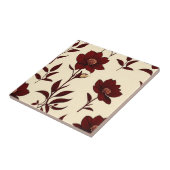 Elegant Burgundy Floral Tegeltje (Zijkant)