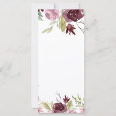 Elegant Burgundy Floral Waterverf Wedding Programm (Achterkant)